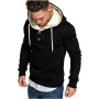 Solid Button Pocket Hoodies Men Sweatshirts  Rapper Hip Hop Hooded Pullover Sweatershirt Male Clothes Sudadera Hombre