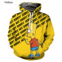 New Men's Hoodie Cotton 3D Print Unisex Street Pullover Long Sleeve Funny American Animation Loose Top hoodie