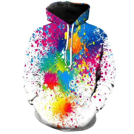 Men's/Women's Boys/Girls Fashion Hoodies 3D Paint Splatter Sweatshirt Oversized