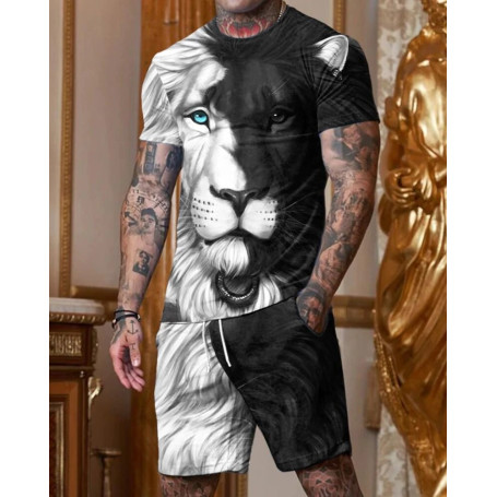 Men's Set Tracksuit Oversized T-Shirt Shorts Sportswear