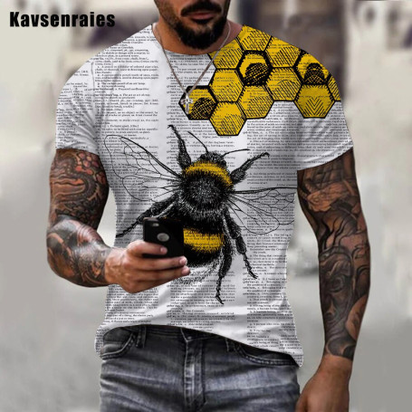 Honey Bee 3D Print T-Shirt Men's/Women's Fashion Outdoor Streetwear