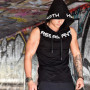Men's Sleeveless Hoodies Cotton Bodybuilding Clothing