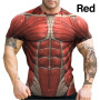 Men's Fashion Muscle Pattern 3D T-Shirt Round Neck Short Sleeve