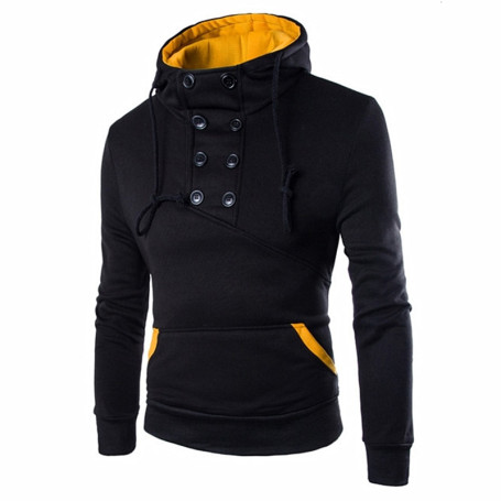 Men's Double-Breasted Hooded Sweatshirt
