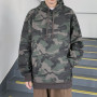 Men's Casual Camouflage Hoodies Sweatshirt Fashion Oversized Drawstring