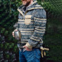 Casual Fluffy Men's Jacket and Coat Ethnic Style Print Double Side Fleece