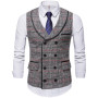 High Quality Chaleco Men's Plaid Suit Vest Fashion