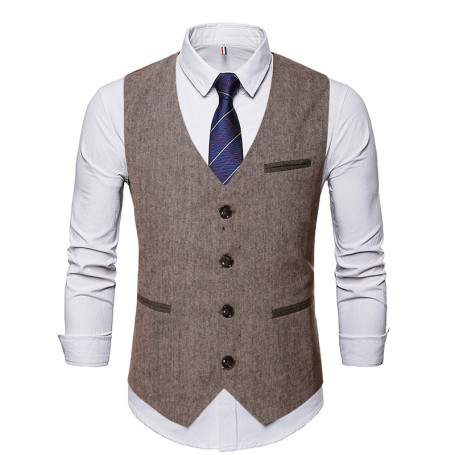 Leather Vest Men's Suit Chaleco