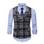British Style Plaid Chaleco Men's Suit Vest Fashion