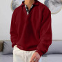 Men's Casual Sweatshirt Long Sleeve Turn Down Collar Button