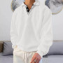 Men's Casual Sweatshirt Long Sleeve Turn Down Collar Button