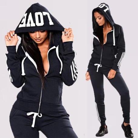 Women's Hoodie Set Tracksuit Oversized Sweatshirt Casual Long Pants