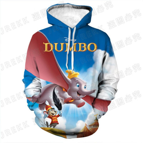 3D Print Men's/Women's Boys/Girls Dumbo Hoodie Casual Clothing C