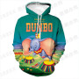 3D Print Men's/Women's Boys/Girls Dumbo Hoodie Casual Clothing C