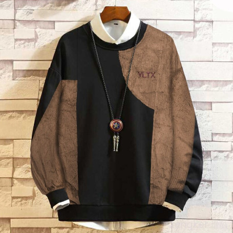 Men's Casual Round Neck Plus Size Sweater 13XL 12XL