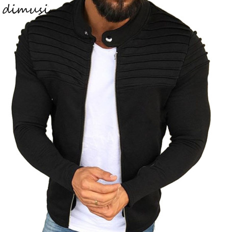 Men's Jacket Fashion Zipper Collar Long Sleeve Outerwear