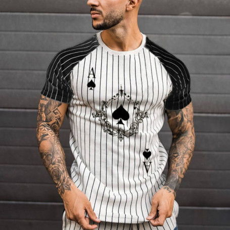 Men's T-Shirt Round Neck Fashion Short Sleeve