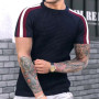 Fashion Patchwork Waffled T-shirts Men Clothes Casual Loose Short Sleeve Tees Streetwear Men's O Neck Leisure Tops