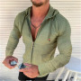 New Fashion Beach sunscreen Long sleeved Hoodie Zipper T-shirt Men clothing Solid color Casual Plaid S-5XL
