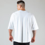 Running Oversized T-Shirt Men's Gym Bodybuilding Fitness Loose Casual Cotton Short Sleeve Men's Street Sports T-Shirt