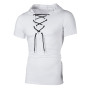 Men T- Shirt Personality Hooded Tees Lacing Short Sleeve T-Shirt Homme Slim Fit Sportwear Clothing Men's T-shirt MY104