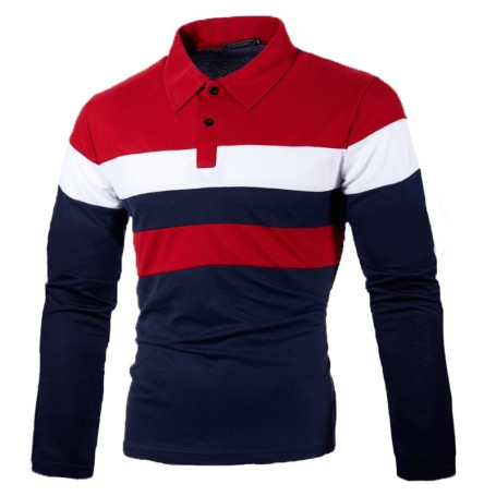 Men's Long Sleeve Lapel Business Casual T-Shirt