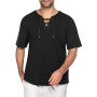 Men's Cotton and Linen Led Casual T-Shirt Breathable S-3XL