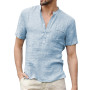 Men's Short-Sleeve T-Shirt Cotton and Linen Led Casual Breathable S-3XL