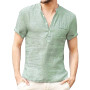 Men's Short-Sleeve T-Shirt Cotton and Linen Led Casual Breathable S-3XL