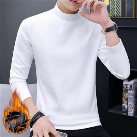 Men's Slim Turtleneck Bottom Long Sleeve T-Shirt