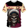 Men's Indian Skull Style Print T-Shirt Oversized Short Sleeve