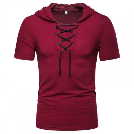 Men's Hooded T-Shirt Short Sleeve Streetwear