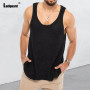 Plus Size Men's Casual Fashion Splice Vest Sleeveless Beachwear