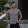 Men's T-Shirt Short Sleeve Knitted Bodybuilding Workout Clothing
