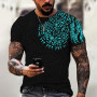 Men's T-Shirts Vintage Totem Print 3d Tee Oversized Male Shirt Street T-shirt Hip Hop Loose Tops Casual O-neck Clothing