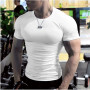 Men's Short Sleeve Fitness T Shirt Running Sport Gym Muscle T-shirts Oversized Workout Casual High Quality Tops Clothing