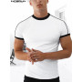 Men Patchwork T Shirt Round Neck Short Sleeve  Casual Men Clothing Fitness Workout Camisetas 5XL