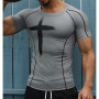 Men Quick Dry Fitness Tees Outdoor Sport Running Climbing Short Sleeves Tights Bodybuilding Tops Gym Train Compression T-shirts
