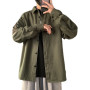 Men's youth loose large fashion simple casual shirt solid color coat Cotton