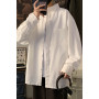 Men's youth loose large fashion simple casual shirt solid color coat Cotton