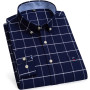 Men's Social Shirt Pure Cotton Oxford Luxury Brand Thin Soft Buttoned Plaid Formal Work Western Clothing Plus Size 7XL 6XL 5XL