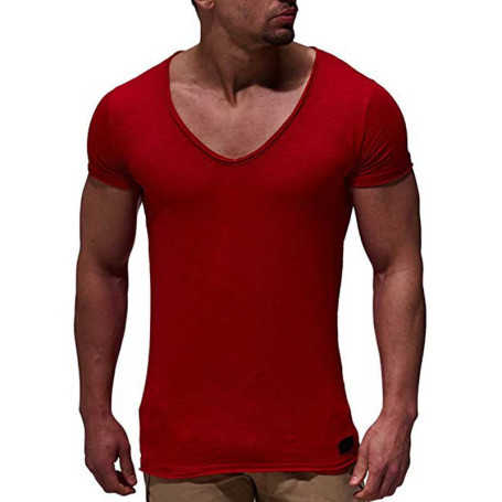 New arrival deep V neck short sleeve men t shirt slim fit t-shirt men thin top tee casual summer t-shirt camisetas hombre MY070