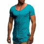 Men Fashion Patchwork T Shirt Short Sleeve Solid Men's T-shirt Casual Top Tee Shirts Men's Fitness Slim camiseta MY071