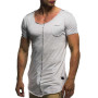 Fashion Men's Patchwork T-shirt Solid Short Sleeve T Shirt Casual Men's O Neck Slim T-Shirts Tops Tees MY071