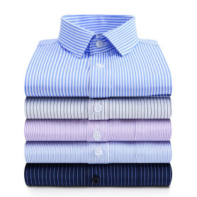 Men's Long Sleeve Social Shirts No-iron Blue Striped Shirt Overalls Elegant Men's Shirts Men's Long Sleeve Social Shirts No-iron Blue Striped Shirt Overalls Elegant Men's Shirts