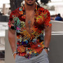 Men 3d Beach Holiday Short Sleeve Oversized Tops Tee Shirt Man Floral Blouse 5xl Camisa