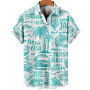 Men 3d Coconut Tree Printed Shirts For Men Short Sleeve Beach Tops Tee Shirt Men Oversized Blouse