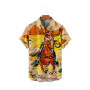 Hawaiian Cowboy Men's Shirt Cool 3D Digital Print Plus Size Western America Men's Top With Pocket Vintage Style Outerwear