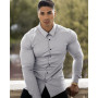 Fashion Long Sleeve Shirt Men Super Slim Fit Male Casual Social Business Dress Shirt Brand Men Fitness Sports Clothing