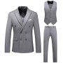S-6XL (Jacket +Pants +vest) Men Suits Double Breasted Latest Design  Double breasted Groom Wedding Tuxedos Best Costume Homme